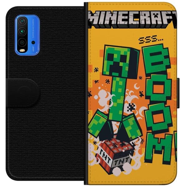 Xiaomi Redmi Note 9 4G Plånboksfodral Minecraft Boom