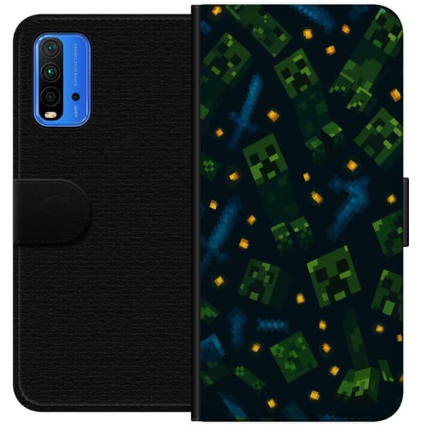 Xiaomi Redmi Note 9 4G Lompakkokotelo Minecraft Dungeons Mob