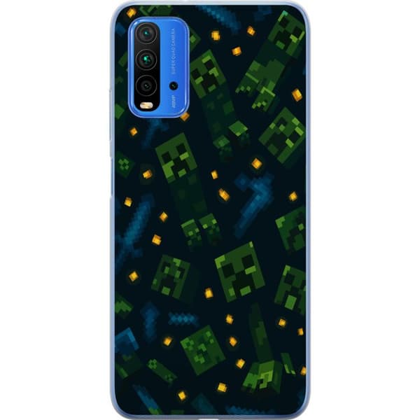Xiaomi Redmi Note 9 4G Genomskinligt Skal Minecraft Dungeons Mob