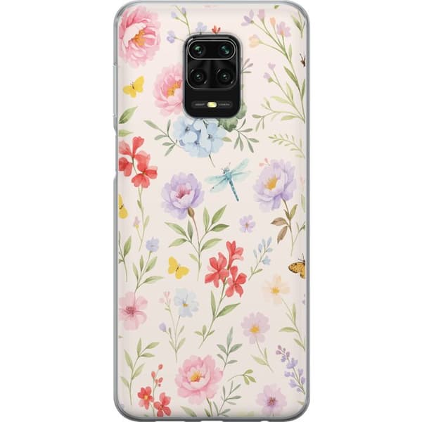 Xiaomi Redmi Note 9S Gennemsigtig cover Blomster