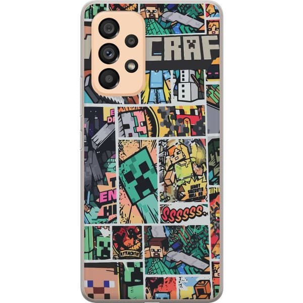 Samsung Galaxy A53 5G Gennemsigtig cover Minecraft Kunst