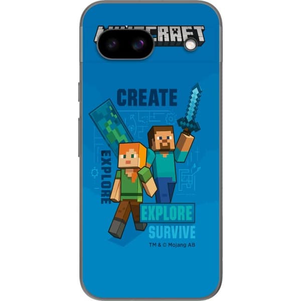 Google Pixel 8a Gjennomsiktig deksel Minecraft Grotter