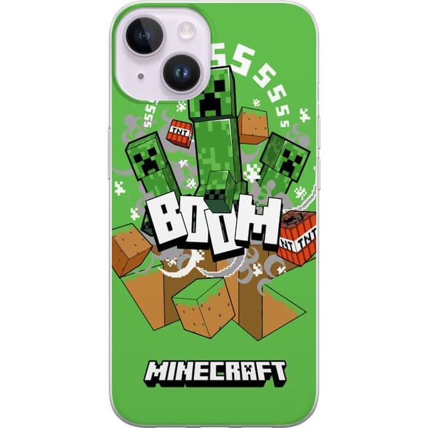 Apple iPhone 14 Genomskinligt Skal Minecraft Boom
