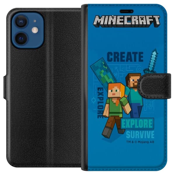 Apple iPhone 12  Tegnebogsetui Minecraft Huler