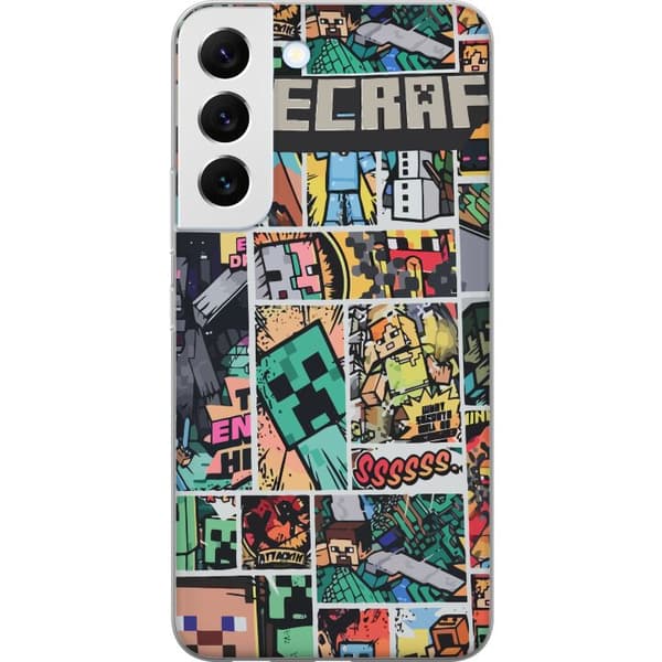 Samsung Galaxy S22 5G Läpinäkyvä kuori Minecraft Taide