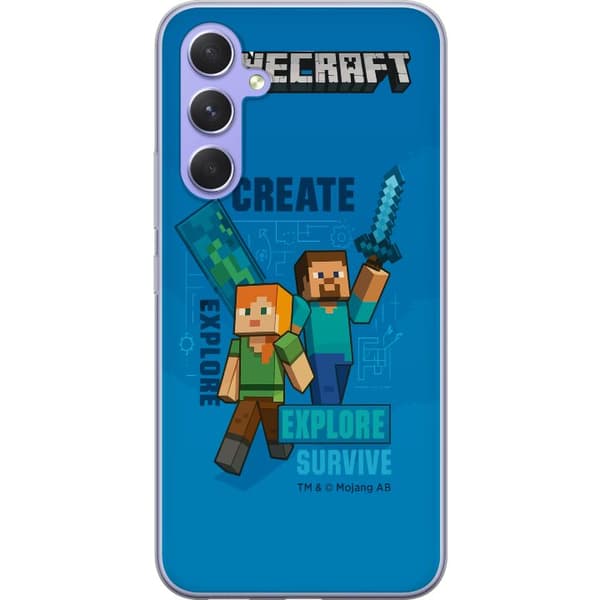 Samsung Galaxy A54 Läpinäkyvä kuori Minecraft Luolastot