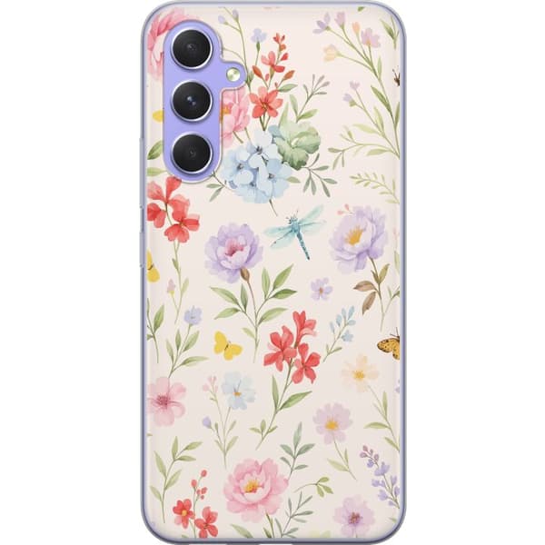 Samsung Galaxy A54 Läpinäkyvä kuori Kukat