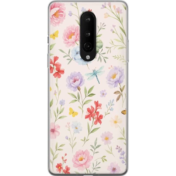OnePlus 8 Gennemsigtig cover Blomster