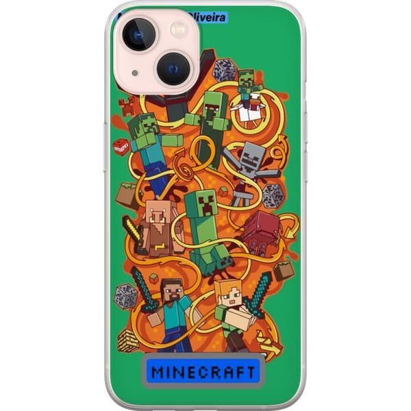 Apple iPhone 13 mini Genomskinligt Skal Minecraft