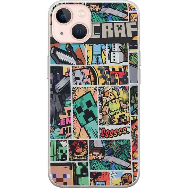 Apple iPhone 13 mini Genomskinligt Skal Minecraft Art