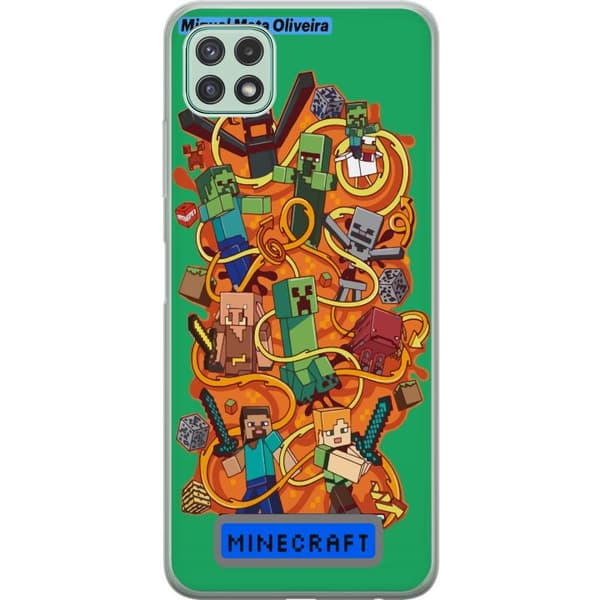 Samsung Galaxy A22 5G Läpinäkyvä kuori Minecraft