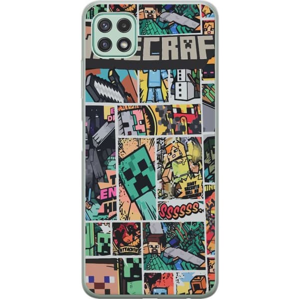 Samsung Galaxy A22 5G Gennemsigtig cover Minecraft Kunst