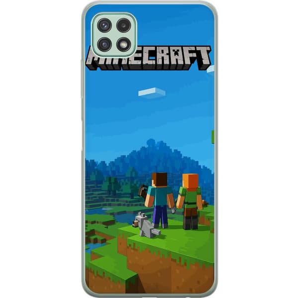 Samsung Galaxy A22 5G Läpinäkyvä kuori Minecraft Key Art