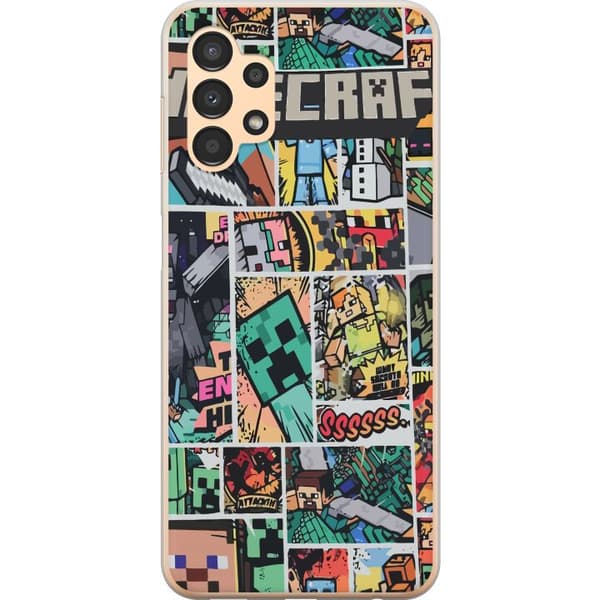 Samsung Galaxy A13 Läpinäkyvä kuori Minecraft Taide