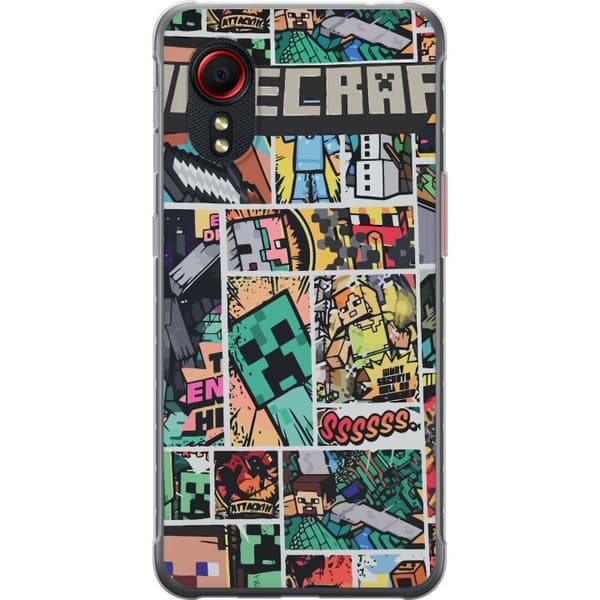 Samsung Galaxy Xcover 5 Läpinäkyvä kuori Minecraft Taide