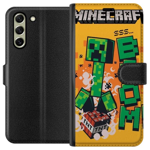 Samsung Galaxy S21 FE 5G Lompakkokotelo Minecraft Boom