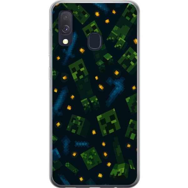 Samsung Galaxy A40 Genomskinligt Skal Minecraft Dungeons Mob