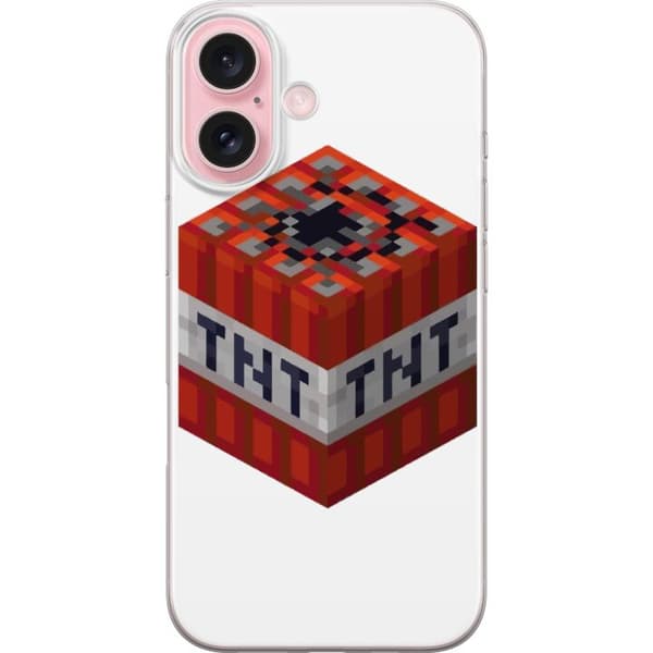 Apple iPhone 16 Läpinäkyvä kuori Minecraft TNT