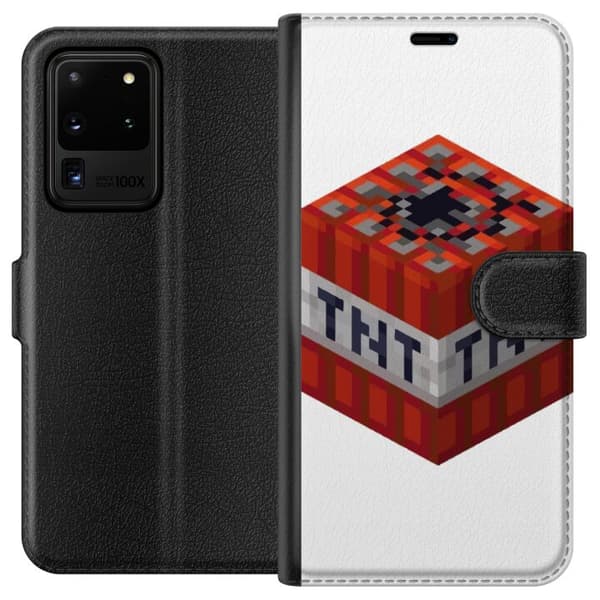 Samsung Galaxy S20 Ultra Lompakkokotelo Minecraft TNT