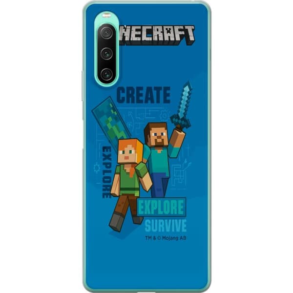 Sony Xperia 10 IV Gennemsigtig cover Minecraft Huler