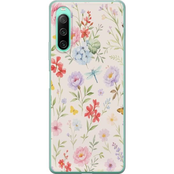 Sony Xperia 10 IV Genomskinligt Skal Blommor
