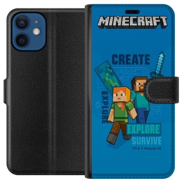 Apple iPhone 12 mini Tegnebogsetui Minecraft Huler