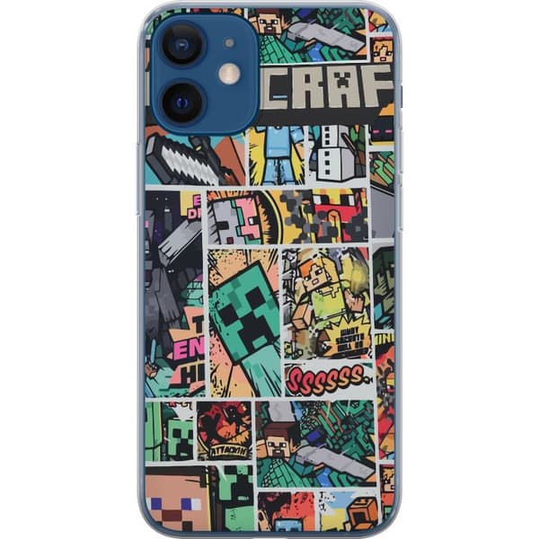 Apple iPhone 12 mini Gjennomsiktig deksel Minecraft Kunsthåndverk
