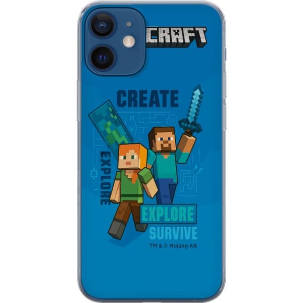 Apple iPhone 12 mini Gjennomsiktig deksel Minecraft Grotter