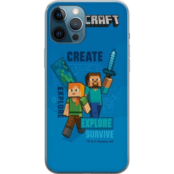 Apple iPhone 12 Pro Max Gennemsigtig cover Minecraft Huler
