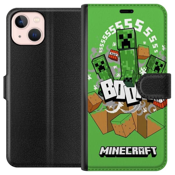 Apple iPhone 13 Tegnebogsetui Minecraft Boom