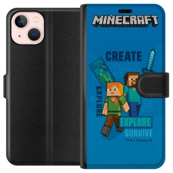 Apple iPhone 13 Tegnebogsetui Minecraft Huler