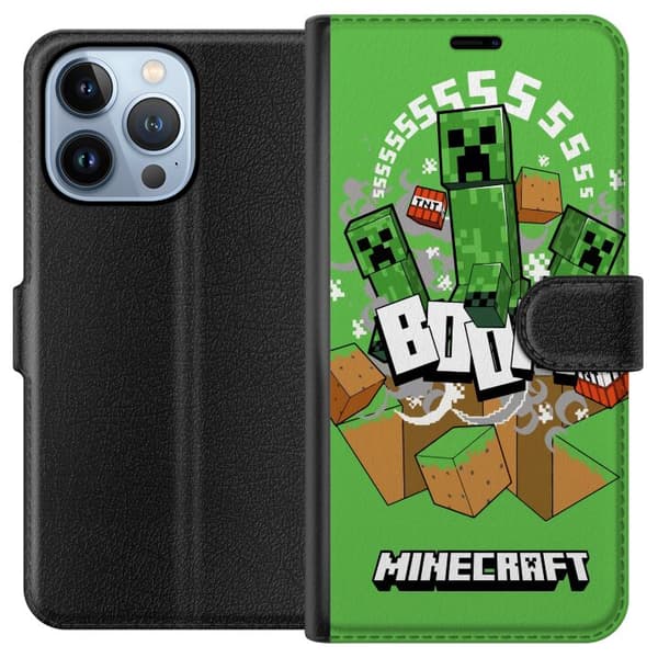 Apple iPhone 13 Pro Lompakkokotelo Minecraft Boom