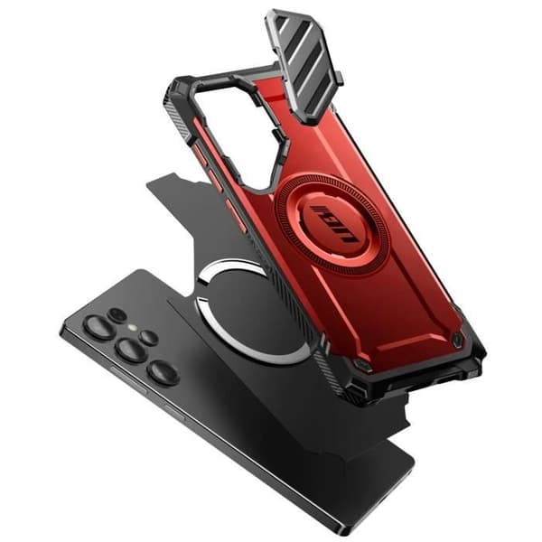 Coque MagSafe för Samsung S25 Ultra Stötfångare Kameraskydd Stöd Supcase Röd