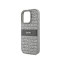 Miniatyrbild 4 av 4: Coque för iPhone 16 Pro Utgåva Repeat Pattern Tonal Stripe med Metalliskt Logo DKNY Beige
