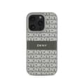 Miniatyrbild 1 av 4: Coque för iPhone 16 Pro Utgåva Repeat Pattern Tonal Stripe med Metalliskt Logo DKNY Beige