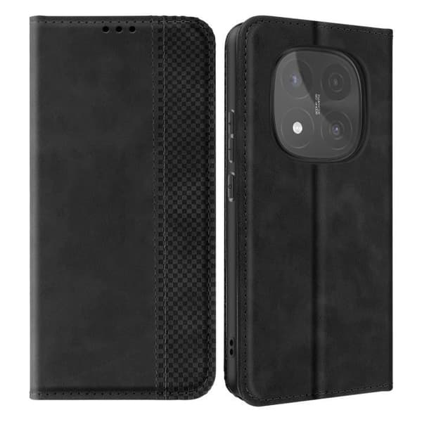 Hus för Redmi Note 14 Pro och 14 Pro Plus Plånbok och Ställning Svart