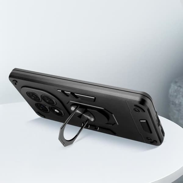 Coque för Redmi Note 14 Pro och 14 Pro Plus Med Ring Stöd Antikollisions Svart