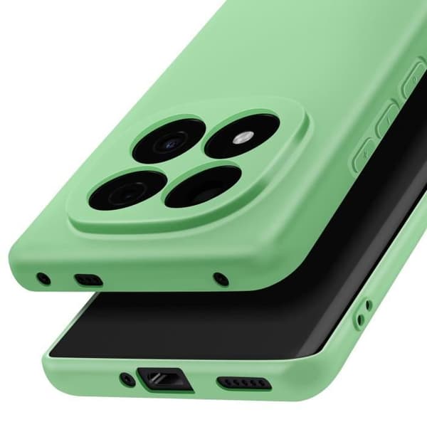 Coque för Xiaomi Redmi Note 14 Pro och 14 Pro Plus Silikon Soft-Touch Ljusgrön