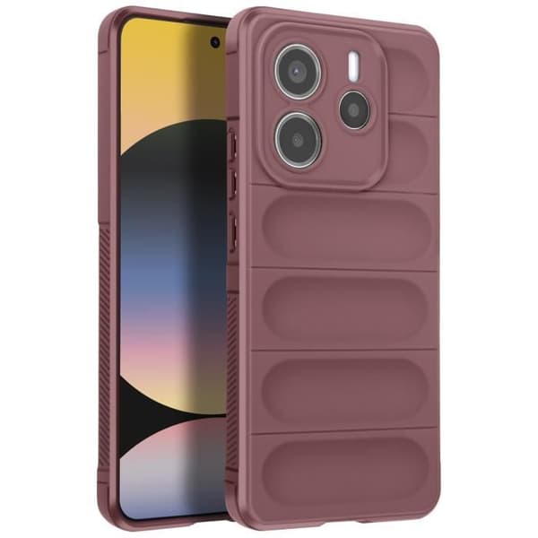 Skyddsfodral för Xiaomi Redmi Note 14 5G Stötskydd Silikon Texturerat 3D Lila