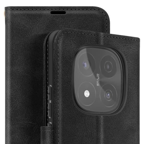 Hus för Redmi Note 14 Pro och 14 Pro Plus Plånbok med Rem Svart