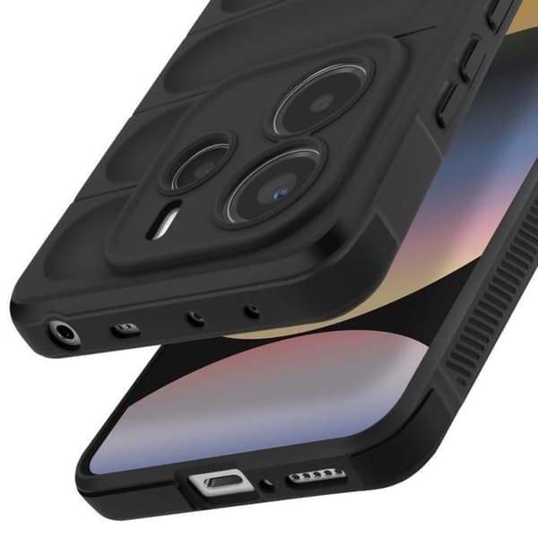 "Täckskal för Xiaomi Redmi Note 14 5G Stötabsorberande Silikon Texturerat 3D Svart"