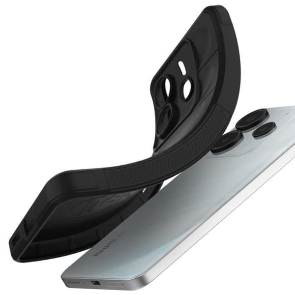 "Täckskal för Xiaomi Redmi Note 14 5G Stötabsorberande Silikon Texturerat 3D Svart"