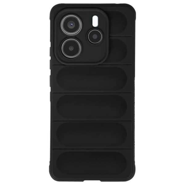 "Täckskal för Xiaomi Redmi Note 14 5G Stötabsorberande Silikon Texturerat 3D Svart"