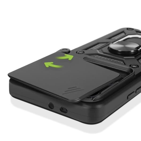 Coque för Xiaomi 14T Pro Ring Stöd Kameraskydd Glidande Mayaxess Svart