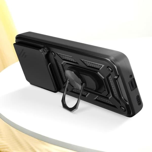 Coque för Xiaomi 14T Pro Ring Stöd Kameraskydd Glidande Mayaxess Svart