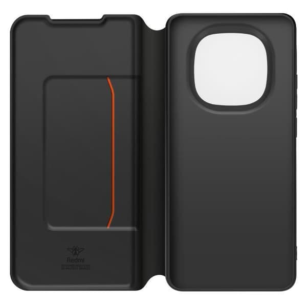 Etui för Redmi Note 14 Pro och Note 14 Pro Plus med kortficka och handledsrem, tillverkat för Xiaomi, svart