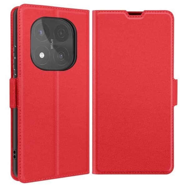 Etui för Redmi Note 14 Pro och 14 Pro Plus Kortfack Stöd Video Röd