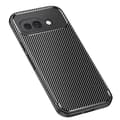 Miniatyrbild 2 av 4: Coque i kolför karbon för Google Pixel 9a Silikon Stötdämpande Antiglidande Svart