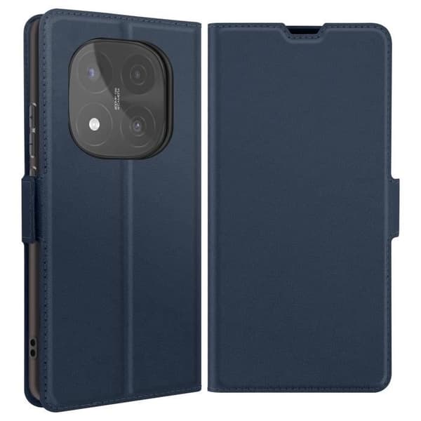 Fodral för Redmi Note 14 Pro och 14 Pro Plus med kortfack och videostöd i nattblått