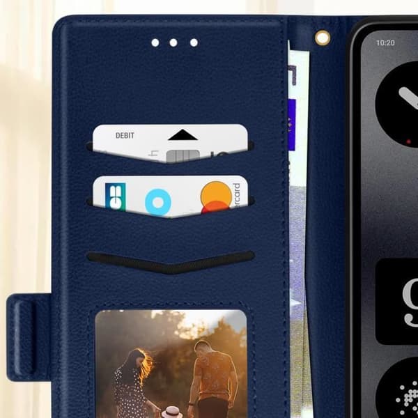 Etui för Nothing CMF Phone 1 Med Handledsrem Fodral Plånbok Blå